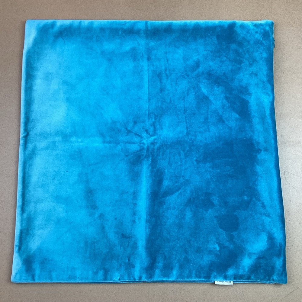 Tang Depot Velour Pillow Cover Turquoise - Picture 5 of 7
